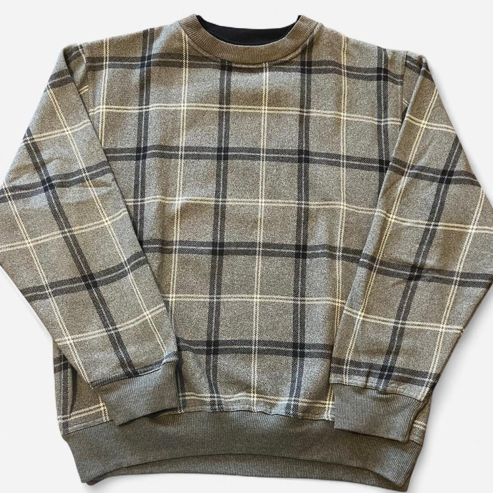 American Vintage green Plaid Crewneck Sweater